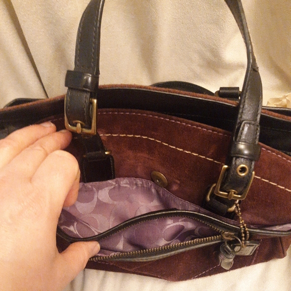 Coach Soho Satchel Purple Plum Suede Purse HO5S-7474 - Picture 8 of 13